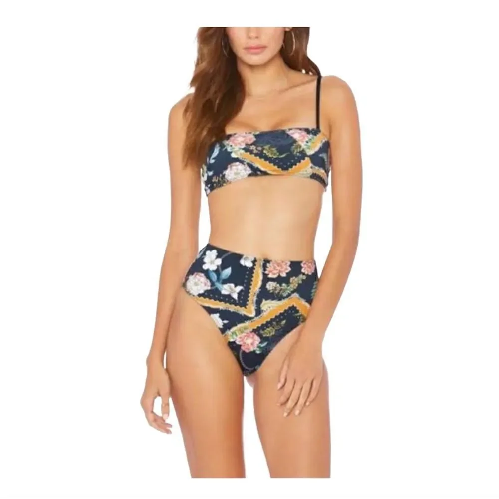 ELLEJAY CAROLYN BANDANA HIGH WAIST BIKINI BOTTOM M